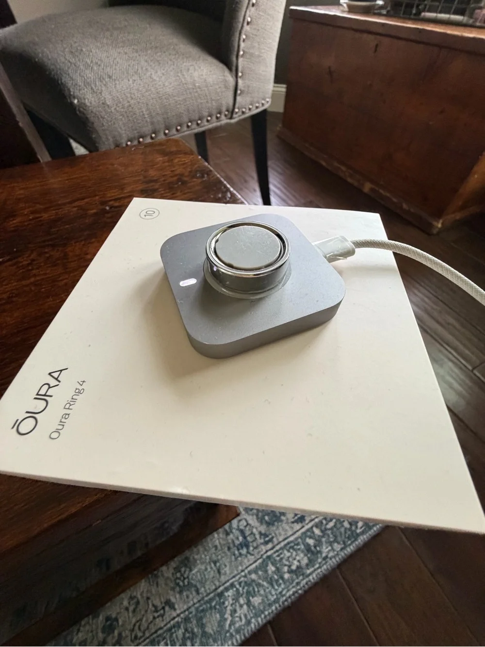 Oura ring 4 size 10, silver color